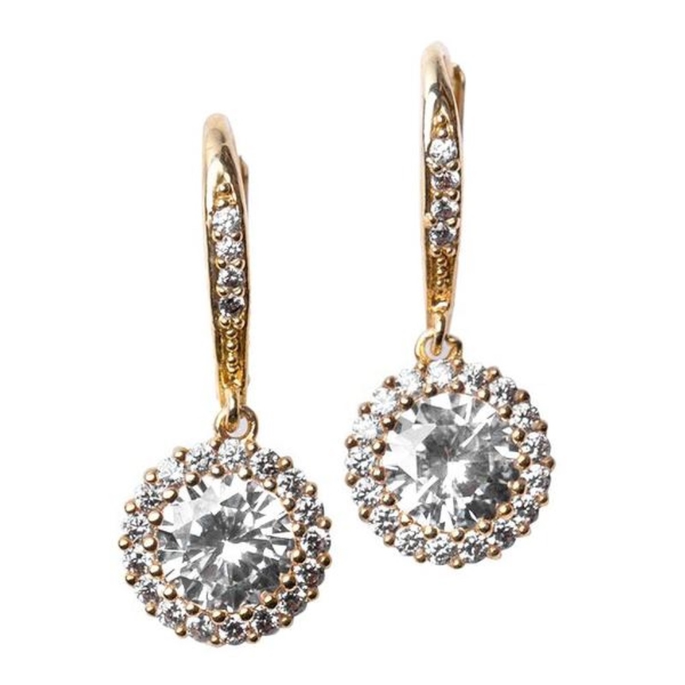 KJL CZ Sparkle Dangle Earrings